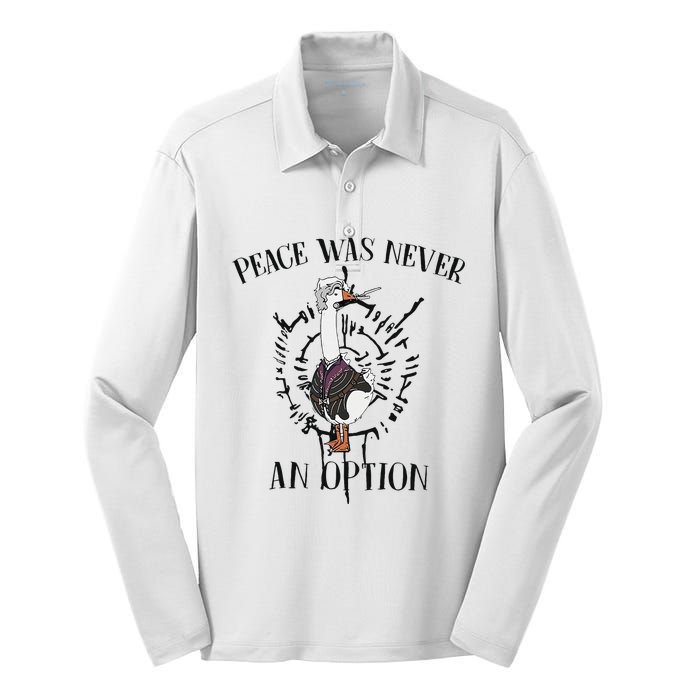 Goose Astarion Peace Was Never An Option Goose Goose Duck Silk Touch Performance Long Sleeve Polo