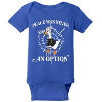 Goose Astarion Peace Was An Never Option Baby Bodysuit