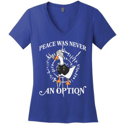 Goose Astarion Peace Was An Never Option Women's V-Neck T-Shirt
