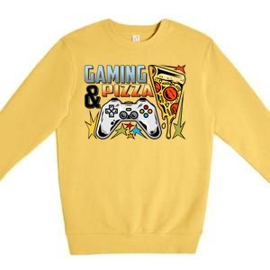 Gaming And Pizza Lover Fan Premium Crewneck Sweatshirt