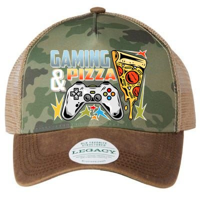 Gaming And Pizza Lover Fan Legacy Tie Dye Trucker Hat