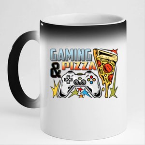 Gaming And Pizza Lover Fan 11oz Black Color Changing Mug