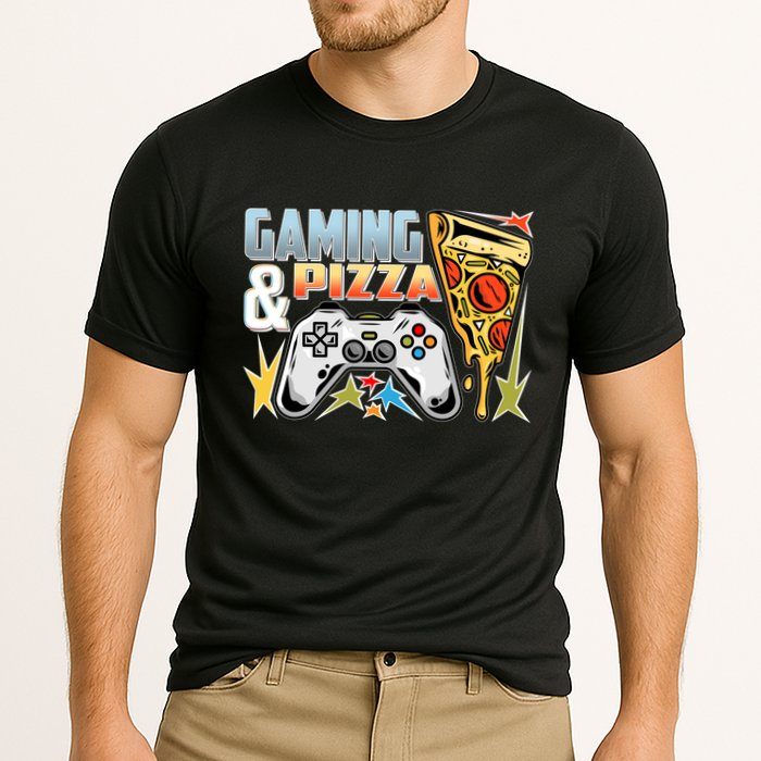 Gaming And Pizza Lover Fan Cooling Performance Crew T-Shirt
