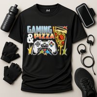 Gaming And Pizza Lover Fan Cooling Performance Crew T-Shirt