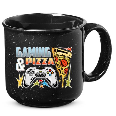 Gaming And Pizza Lover Fan 15oz Campfire Ceramic Mug