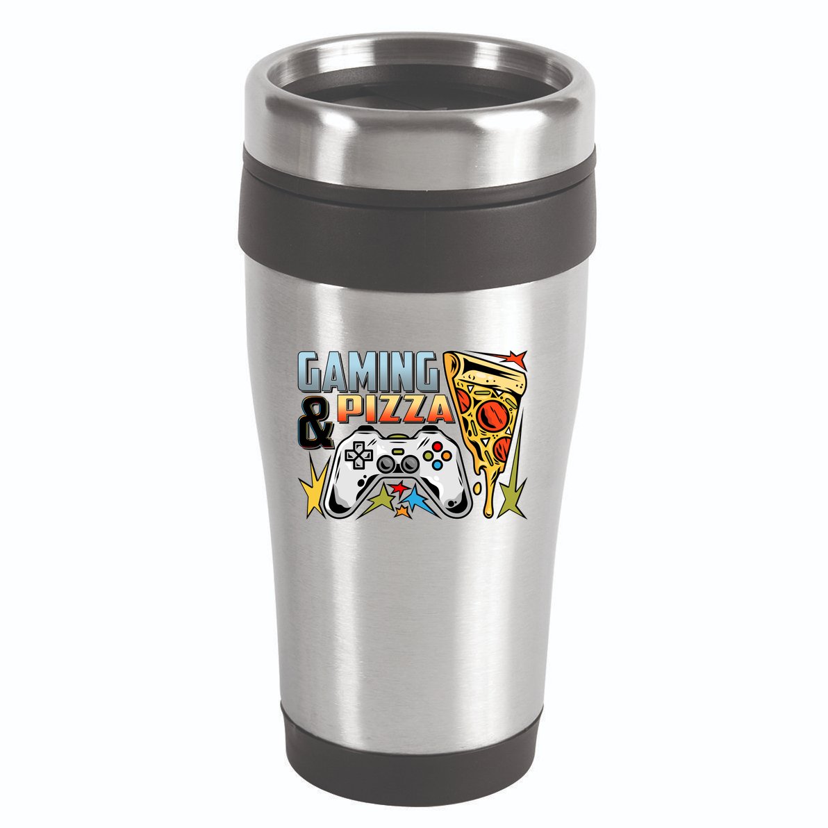 Gaming And Pizza Lover Fan 16oz Travel Tumbler