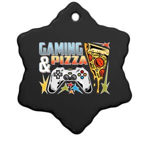 Gaming And Pizza Lover Fan Ceramic Star Ornament