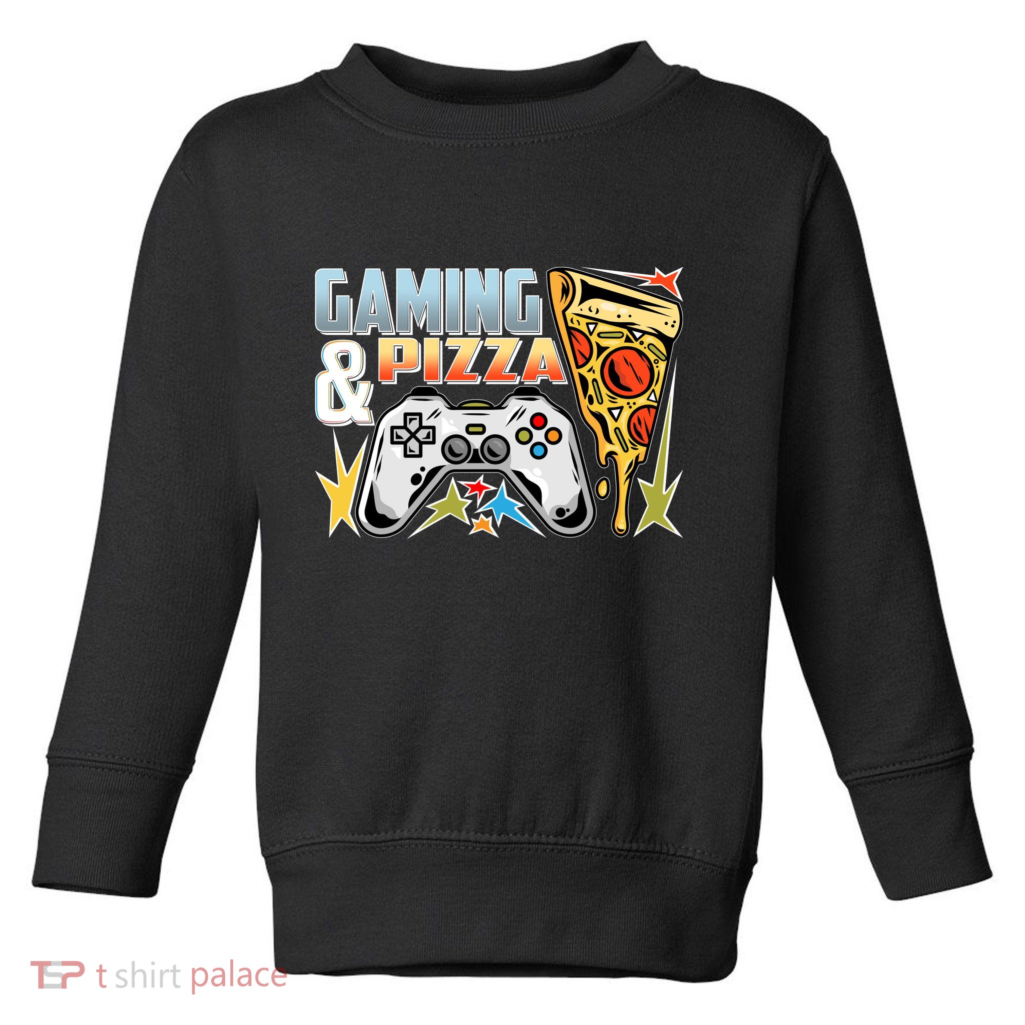 Gaming And Pizza Lover Fan Toddler Sweatshirt