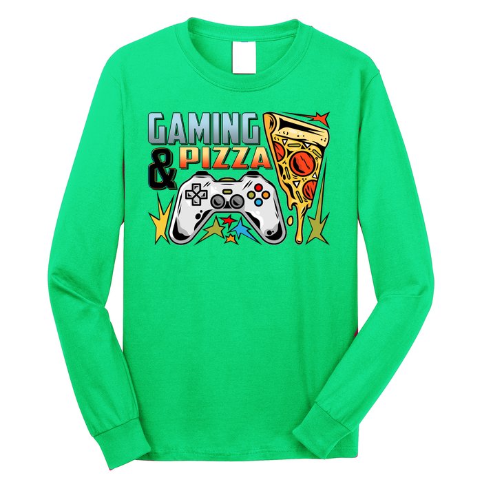 Gaming And Pizza Lover Fan Long Sleeve Shirt