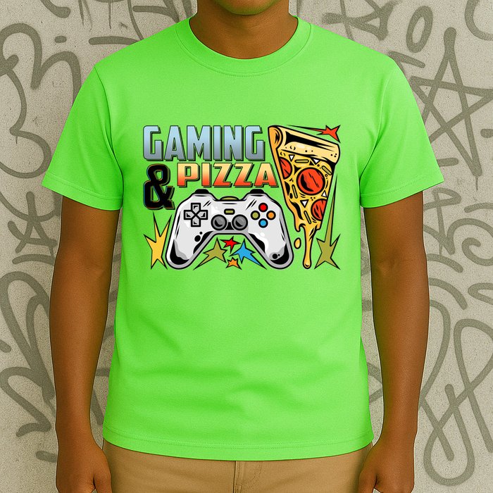 Gaming And Pizza Lover Fan T-Shirt