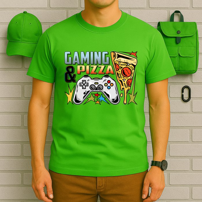 Gaming And Pizza Lover Fan T-Shirt
