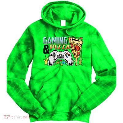 Gaming And Pizza Lover Fan Tie Dye Hoodie