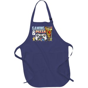 Gaming And Pizza Lover Fan Full-Length Apron With Pockets