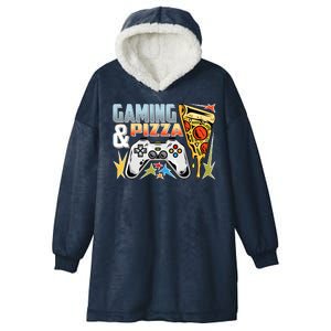 Gaming And Pizza Lover Fan Hooded Wearable Blanket