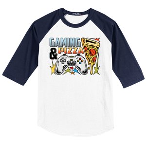 Gaming And Pizza Lover Fan Baseball Sleeve Shirt