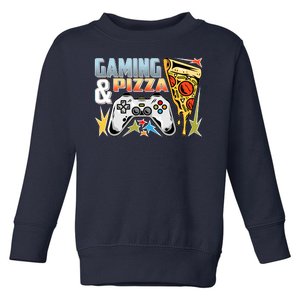 Gaming And Pizza Lover Fan Toddler Sweatshirt