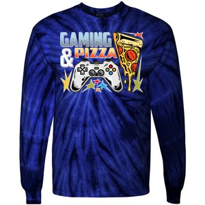 Gaming And Pizza Lover Fan Tie-Dye Long Sleeve Shirt