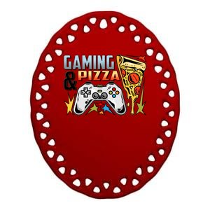 Gaming And Pizza Lover Fan Ceramic Oval Ornament