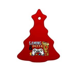 Gaming And Pizza Lover Fan Ceramic Tree Ornament