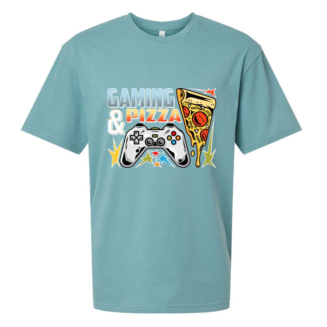 Gaming And Pizza Lover Fan Sueded Cloud Jersey T-Shirt