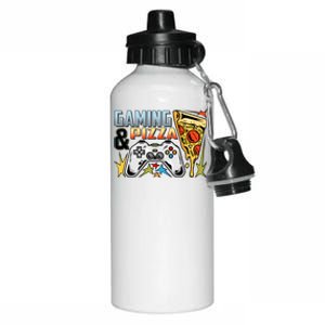 Gaming And Pizza Lover Fan Aluminum Water Bottle