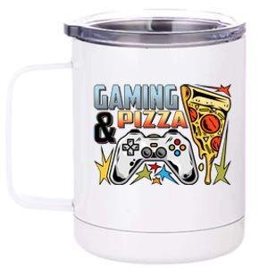 Gaming And Pizza Lover Fan 12 oz Stainless Steel Tumbler Cup