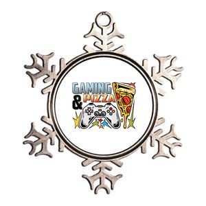 Gaming And Pizza Lover Fan Metallic Star Ornament