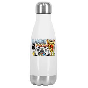 Gaming And Pizza Lover Fan Stainless Steel Insulated Water Bottle