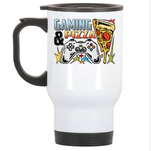 Gaming And Pizza Lover Fan Stainless Steel Travel Mug