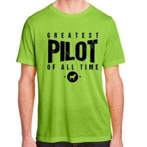 Greatest Airplane Pilot Of All Time #1 Best Pilot Ever Goat Gift Adult ChromaSoft Performance T-Shirt