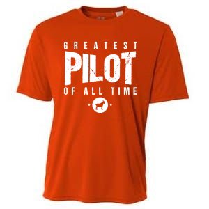 Greatest Airplane Pilot Of All Time #1 Best Pilot Ever Goat Gift Cooling Performance Crew T-Shirt