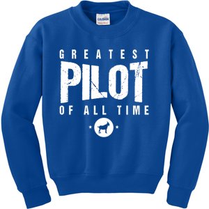 Greatest Airplane Pilot Of All Time #1 Best Pilot Ever Goat Gift Kids Sweatshirt