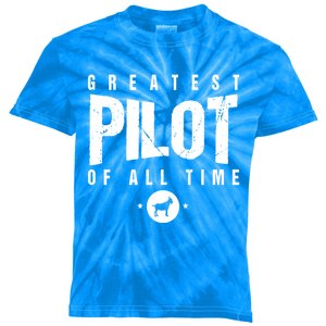 Greatest Airplane Pilot Of All Time #1 Best Pilot Ever Goat Gift Kids Tie-Dye T-Shirt