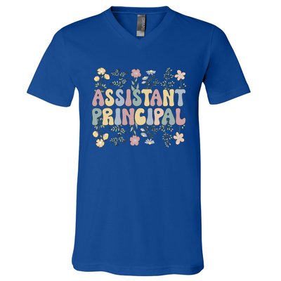 Groovy Assistant Principal Flowers Assistant Principals Gift V-Neck T-Shirt