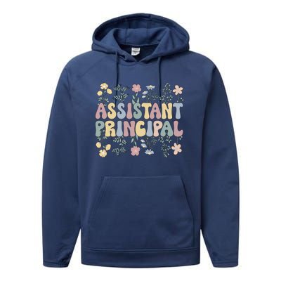 Groovy Assistant Principal Flowers Assistant Principals Gift Performance Fleece Hoodie