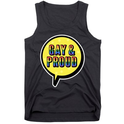 Gay And Proud Pride Bubble Tank Top