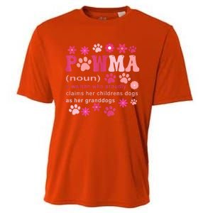 Groovy Art Pawma Noun Definition Mama Grandma Dog Lovers Cooling Performance Crew T-Shirt