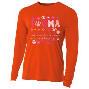 Groovy Art Pawma Noun Definition Mama Grandma Dog Lovers Cooling Performance Long Sleeve Crew