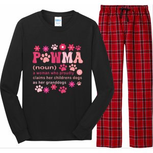 Groovy Art Pawma Noun Definition Mama Grandma Dog Lovers Long Sleeve Pajama Set