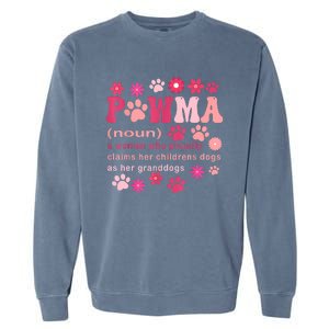 Groovy Art Pawma Noun Definition Mama Grandma Dog Lovers Garment-Dyed Sweatshirt