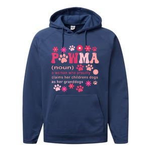 Groovy Art Pawma Noun Definition Mama Grandma Dog Lovers Performance Fleece Hoodie