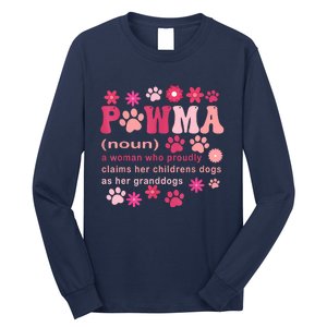 Groovy Art Pawma Noun Definition Mama Grandma Dog Lovers Long Sleeve Shirt