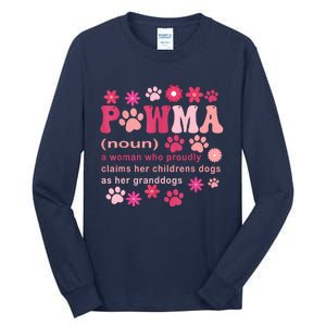 Groovy Art Pawma Noun Definition Mama Grandma Dog Lovers Tall Long Sleeve T-Shirt