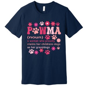 Groovy Art Pawma Noun Definition Mama Grandma Dog Lovers Premium T-Shirt