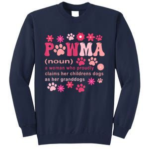 Groovy Art Pawma Noun Definition Mama Grandma Dog Lovers Tall Sweatshirt