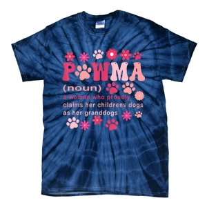 Groovy Art Pawma Noun Definition Mama Grandma Dog Lovers Tie-Dye T-Shirt