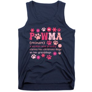 Groovy Art Pawma Noun Definition Mama Grandma Dog Lovers Tank Top