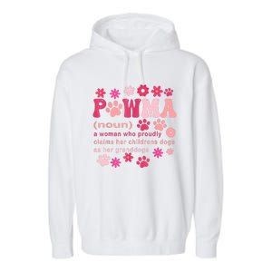 Groovy Art Pawma Noun Definition Mama Grandma Dog Lovers Garment-Dyed Fleece Hoodie