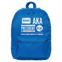 Grandpa Aka President Of The Spoiling Departt Cool Gift Funny Gift 16 in Basic Backpack