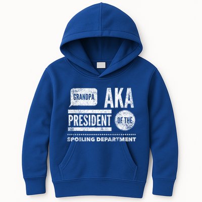 Grandpa Aka President Of The Spoiling Departt Cool Gift Funny Gift Kids Hoodie